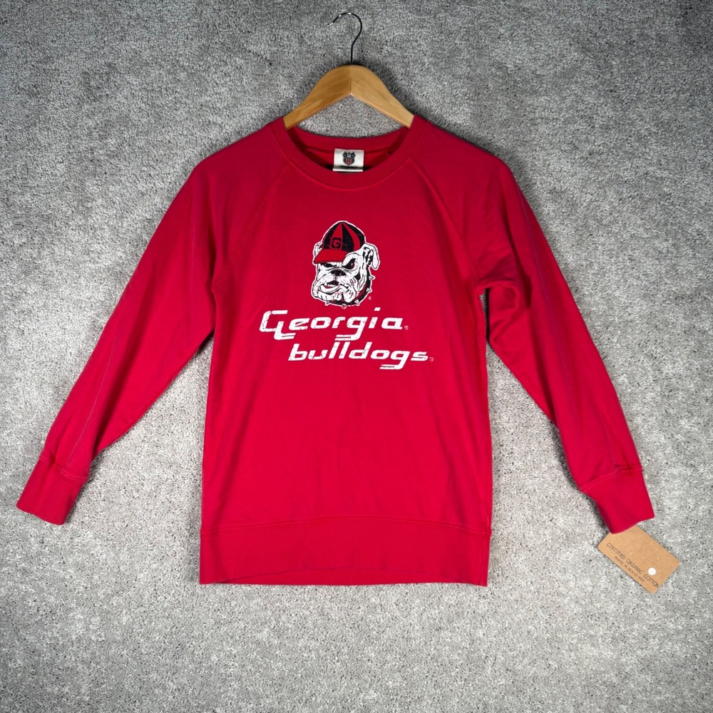 Wes and Willy Women's S‎ Georgia Bulldogs Red Long Sleeve Organic Cotton Shirt